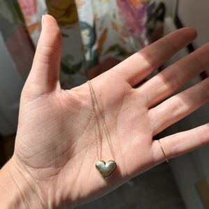 14k yellow gold vintage heart pendant necklace